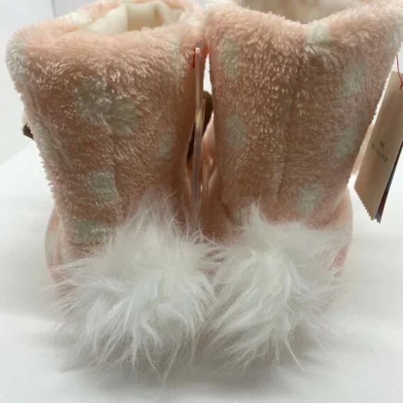 Cat & Jack Toddler Deer Boot Slippers-Pink-Size 4T-5T-NWT - Picture 4 of 7